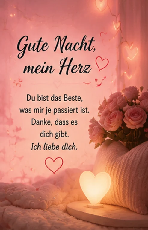 Gute Nacht Gedicht voller Liebe für mein Herz
