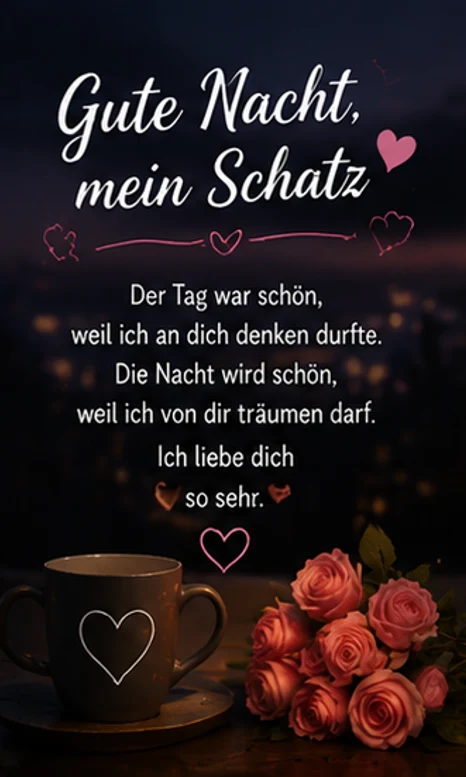 Gute Nacht Gedicht voller Liebe