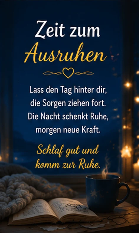 Gute Nacht Gedicht zum Ausruhen