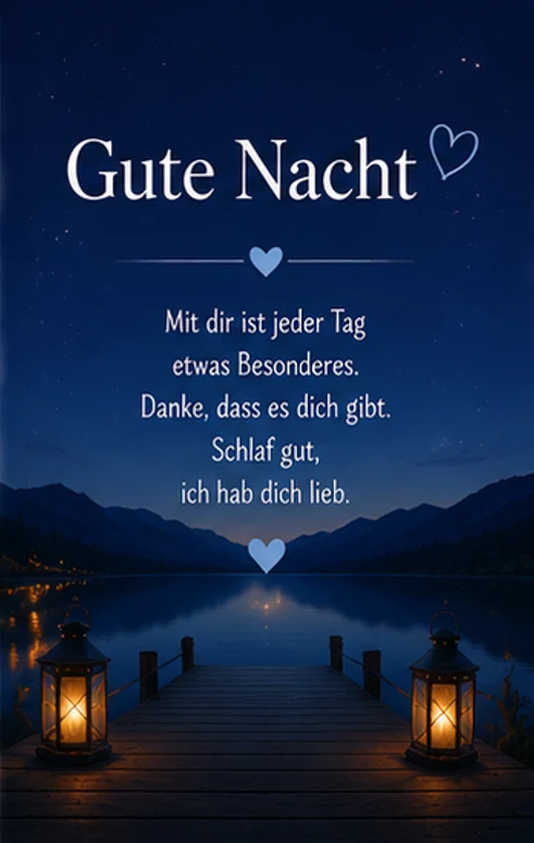 Gute Nacht Gruß am See Romantisches Gedicht