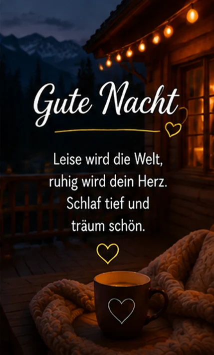 Gute Nacht Kurz Gedicht auf der Veranda