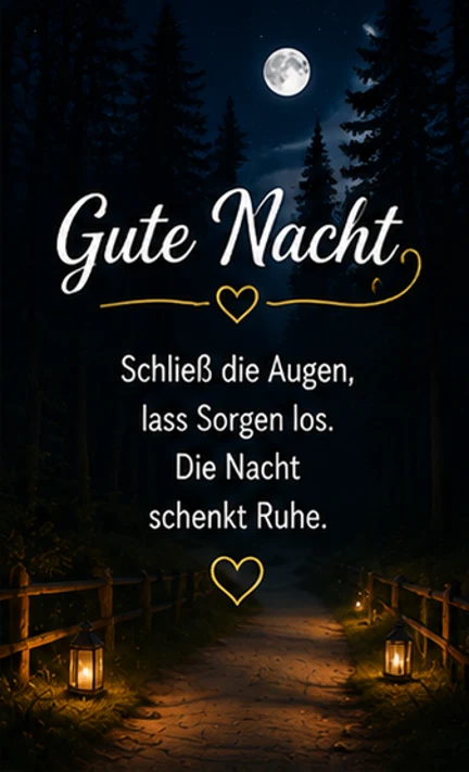 Gute Nacht Kurz Gedicht im Wald