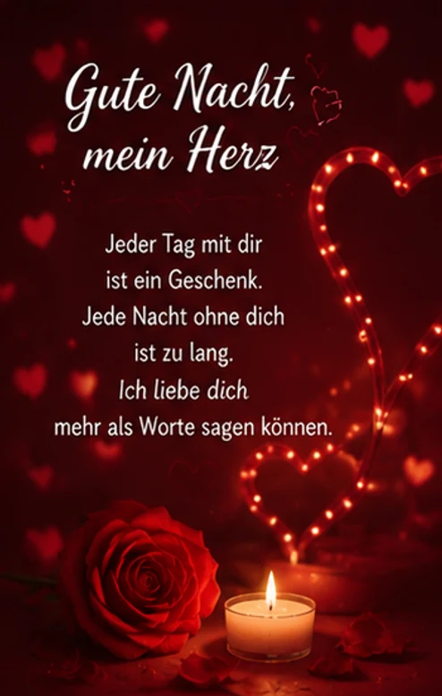 Gute Nacht mein Herz Gedicht über Liebe