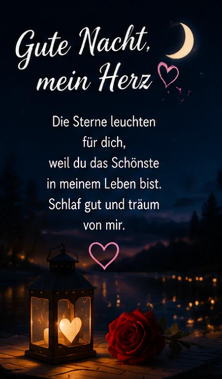 Gute Nacht mein Herz Gedicht über tiefe Zuneigung