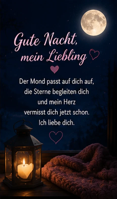 Gute Nacht mein Liebling Gedicht der Liebe