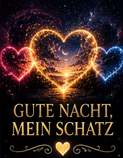 Gute Nacht mein Schatz Bilder mit Herzen