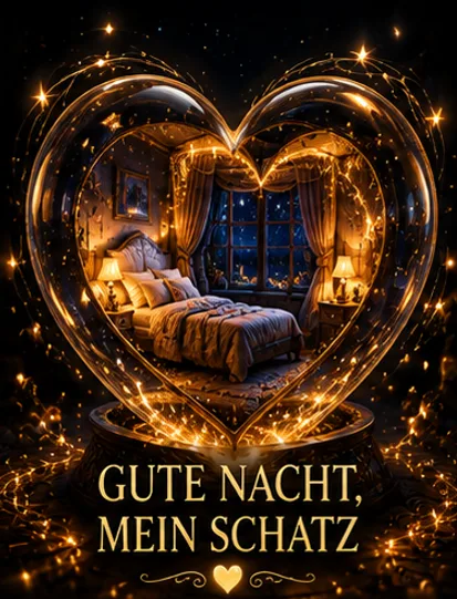 Gute Nacht mein Schatz Bilder mit Schneekugel