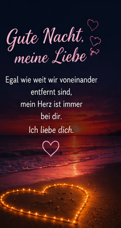 Gute Nacht meine Liebe Gedicht für Partner