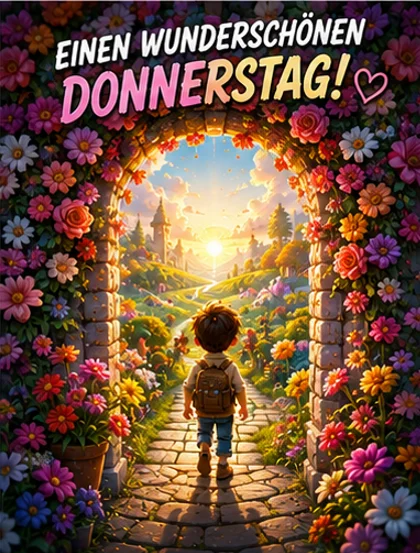 Guten Morgen Donnerstag Blumen gratis Bild neu