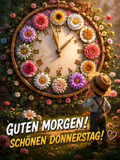 Guten Morgen Donnerstag Blumen gratis downloaden