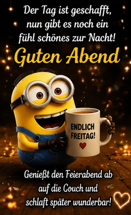 Lustige Guten Abend Grüße mit Minion Figur