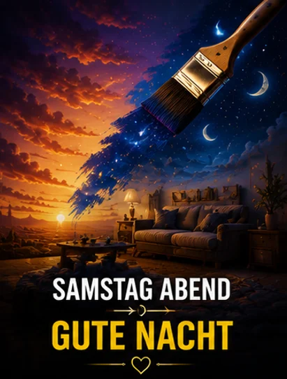 Samstag Abend Gute Nacht Pinsel Wohnzimmer Bild