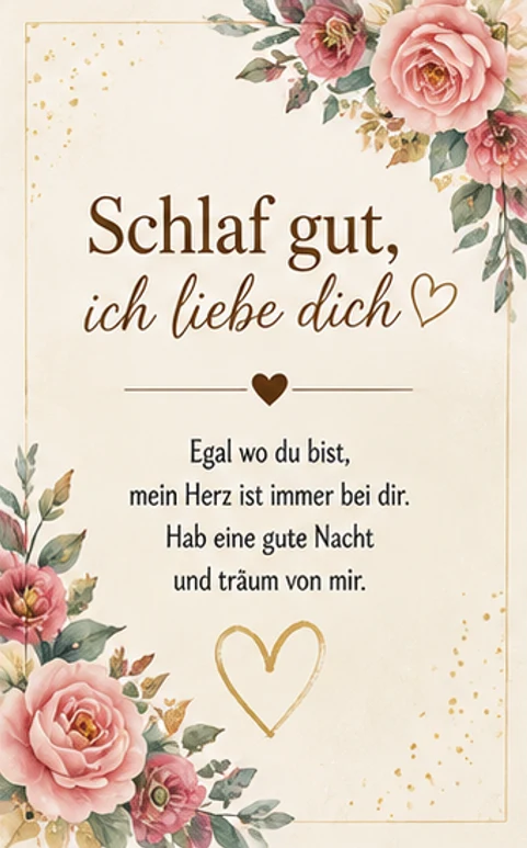 Schlaf gut ich liebe dich Romantisches Gedicht