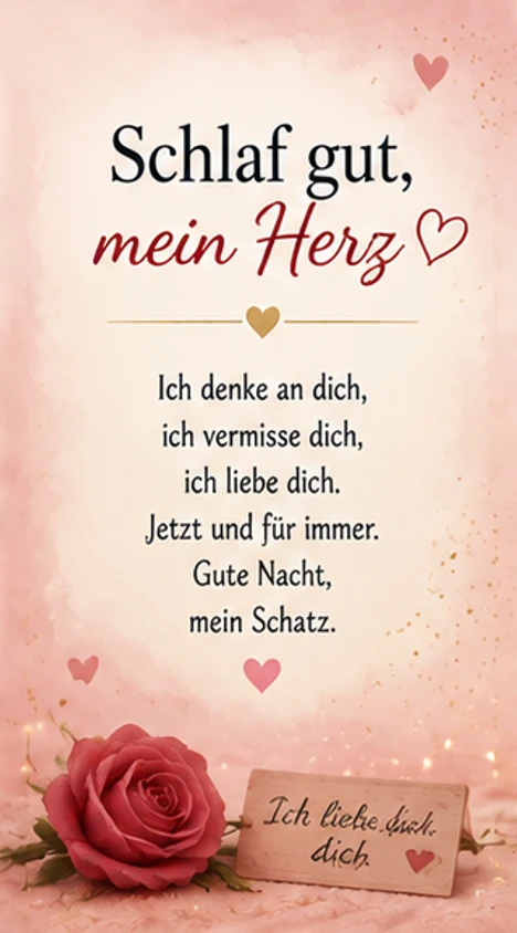 Schlaf gut mein Herz liebevoll Grüße
