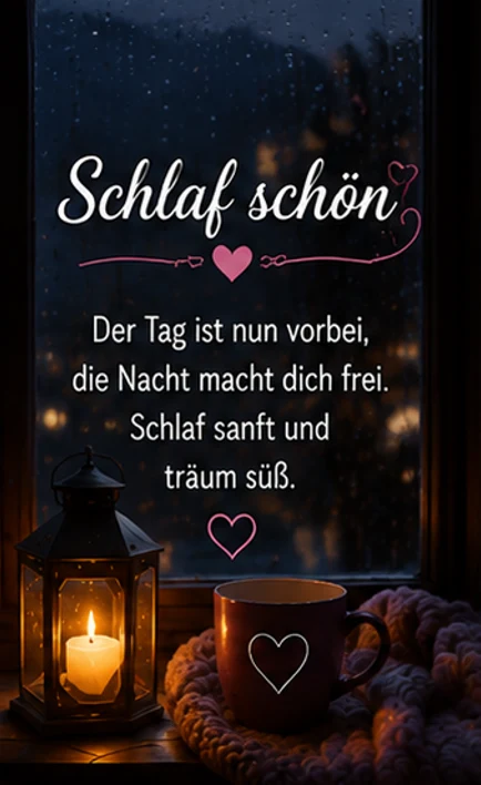 Schlaf schön Kurz Gedicht am Fenster
