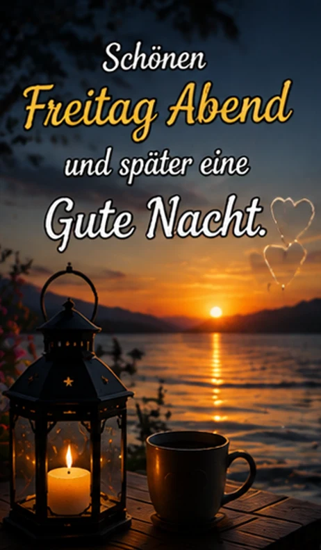 Schöne Abendgrüße zum Freitagabend am See