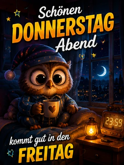 Schönen Donnerstag Abend, kommt gut in den Freitag Bild gratis