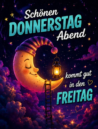 Schönen Donnerstag Abend, kommt gut in den Freitag Bild kostenlos gratis
