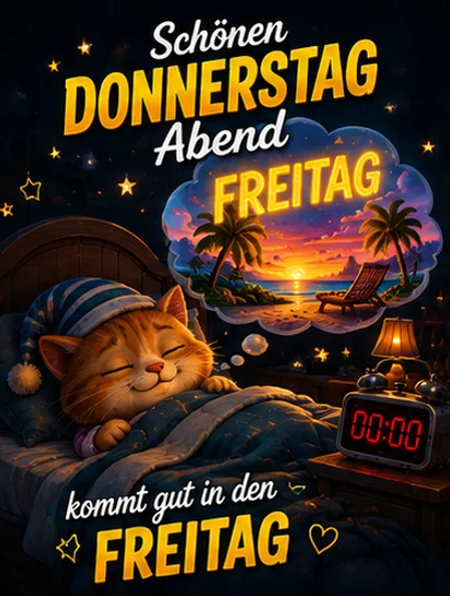 Schönen Donnerstag Abend, kommt gut in den Freitag Bild neu gratis
