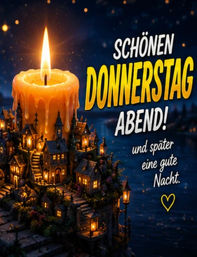 Schönen Donnerstag Abend und später eine Gute Nacht Bilder mit Kerze