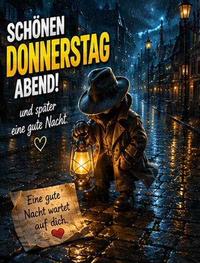 Schönen Donnerstag Abend und später eine Gute Nacht