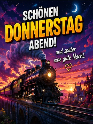 Schönen Donnerstag Abend und später eine Gute Nacht Bilder mit Zug
