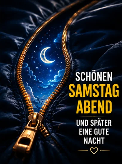 Schönen Samstag Abend und später eine Gute Nacht Reißverschluss Bild