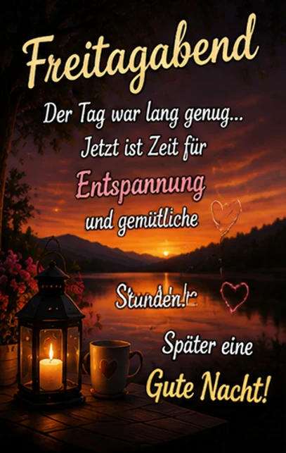 Stimmungsvolle Freitagabend Grüße am See