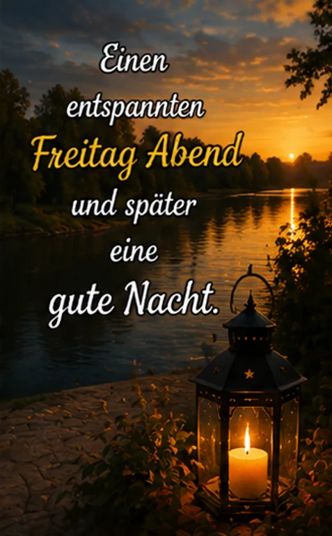 Stimmungsvolle Grüße zum Freitagabend am Wasser