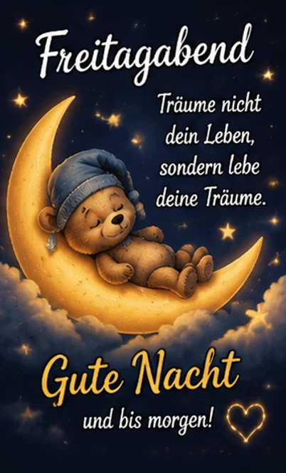Süße Gute Nacht Grüße am Freitagabend