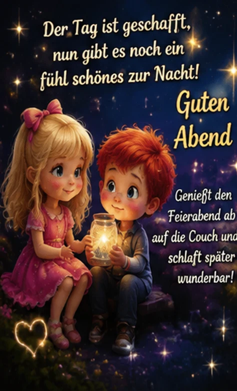 Süße Guten Abend Grüße mit Comic Figuren