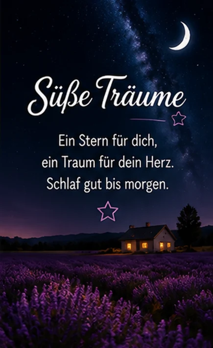 Süße Träume Kurz Gedicht mit Lavendelfeld