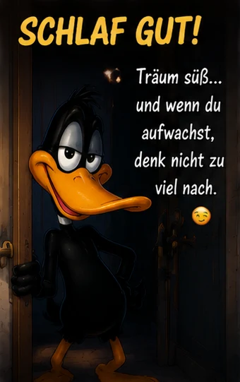 Verrückt witzige Gute Nacht Bilder mit Daffy Duck