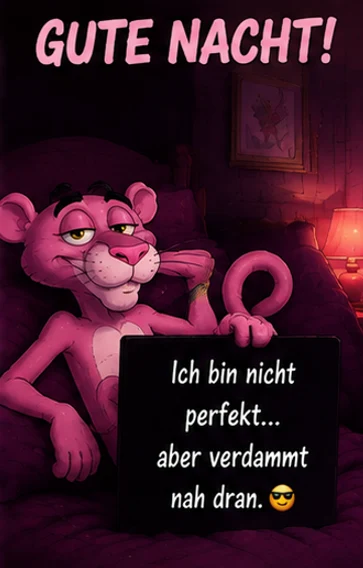 Verrückt witzige Gute Nacht Bilder mit Rosarotem Panther