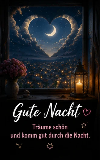 WhatsApp Gute Nacht Bilder mit Herz und Kerze