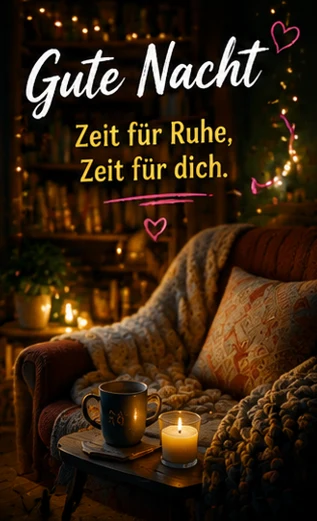 WhatsApp Gute Nacht Bilder mit Kerze und Sessel
