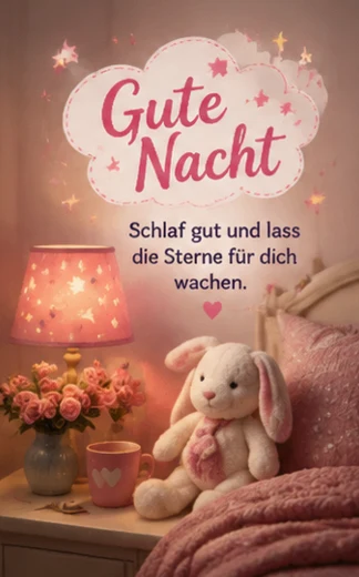 WhatsApp Gute Nacht Bilder mit Kuscheltier Hase