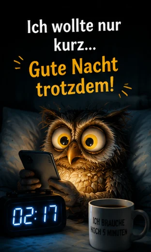 WhatsApp Gute Nacht Bilder mit lustiger Eule