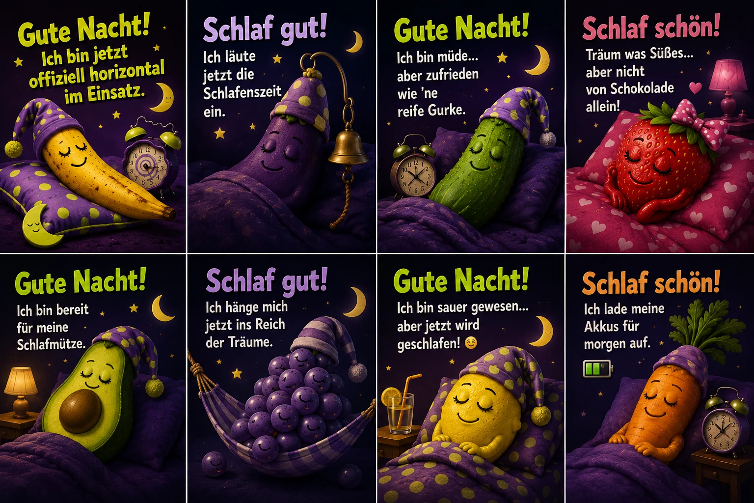 Witzig lustige Gute Nacht Bilder für WhatsApp