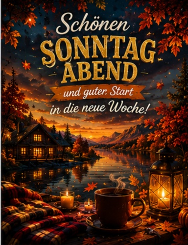 Schönen Sonntag Abend und guten Start in die neue Woche Herbst PNG