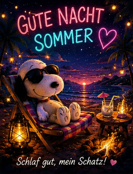Snoopy Gute Nacht Sommer PNG